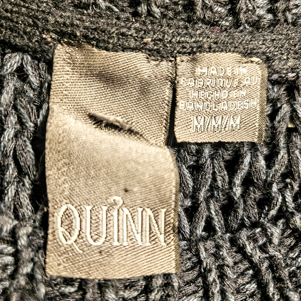 Quinn Open Knit Crew Neck Ombre Hi Lo Pullover Blue Gray Sweater Sz M - Picture 6 of 7